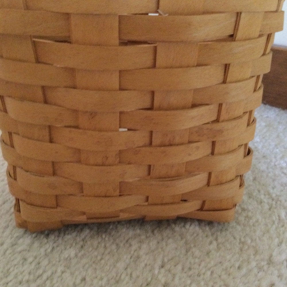 💝VINTAGE💯❤️LONGABERGER BASKET, LINED & HANDLE🎉🎉🎉GARDEN SPLENDOR LINING🎉 - Picture 3 of 12